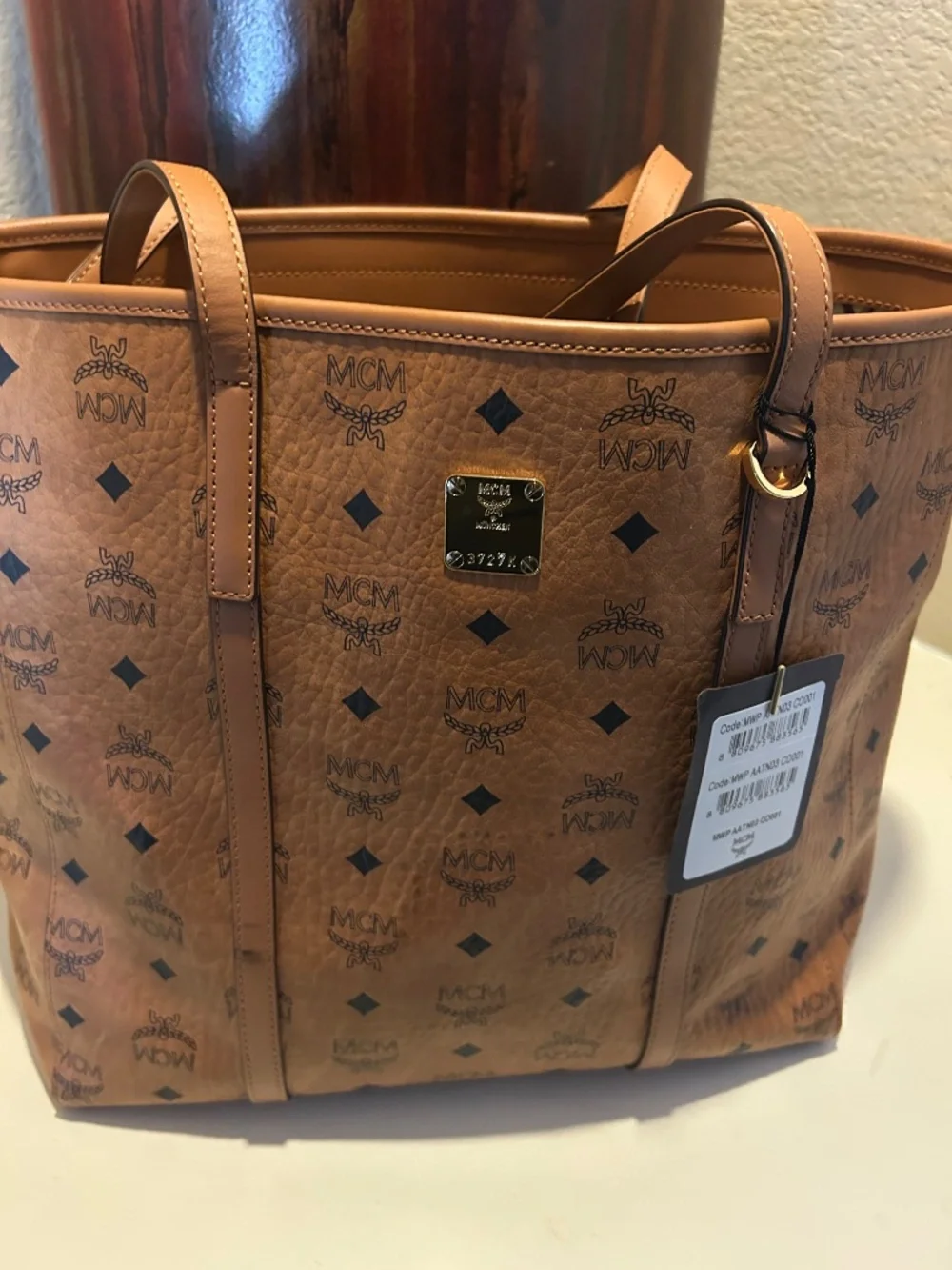 Authentic Designer MCM Vissetos Shopper Tote Bag